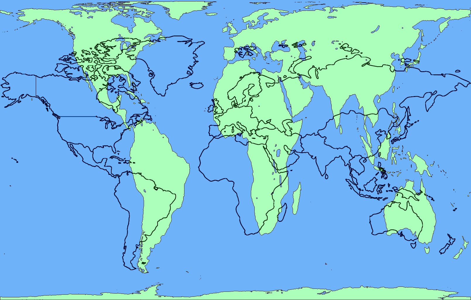 Peters Projection Comparison World Map 